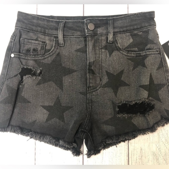 Material Girl Pants - Star Denim Distressed High-rise Shorts NWT